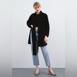 Zara oversized fleece jacket NWT